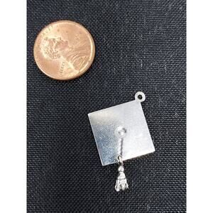 Sterling Silver Charm 925 Graduation Cap Mortarboard